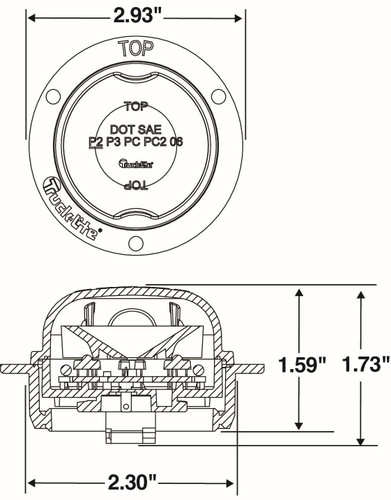 30 Series LED 2 in Round Red Marker & Clearance Light 30379R - front view