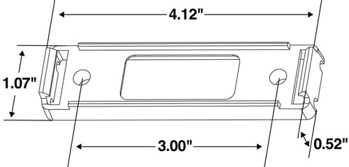 19 Series 1x4 in Rectangular Light Mounting 19728 - front view