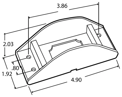 12 Series 2x3 in Rectangular Light Mounting 12723 - diagram