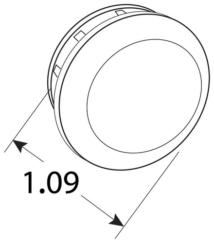 33 Series .75 in Round Light Mounting 33700 - front view