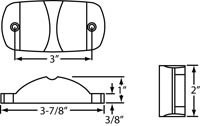 LED 2x4 in Rectangular Yellow Marker & Clearance Light 2674A - diagram