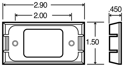 15 Series 1x2 in Rectangular Light Mounting 15405 - diagram