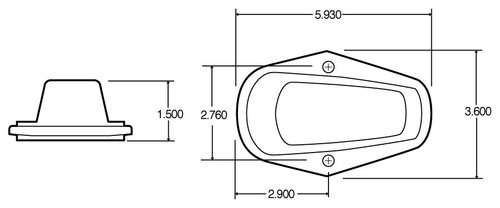 25 Series Incandescent 3x6 in Yellow Marker Light 25760Y - front view