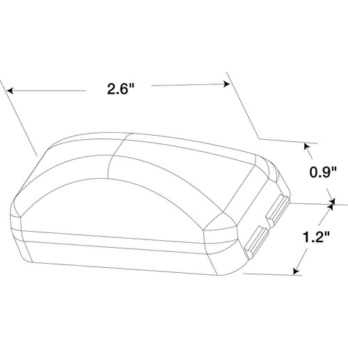 LED 1x2 in Rectangular Yellow Marker & Clearance Light 1560A - diagram