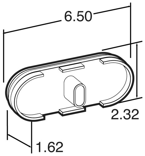 60 Series LED 2x6 in Oval Red High-Mounted Stop Light 60260R - diagram