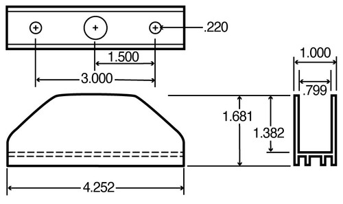 35 Series 1x4 in Rectangular Light Mounting 35720 - diagram