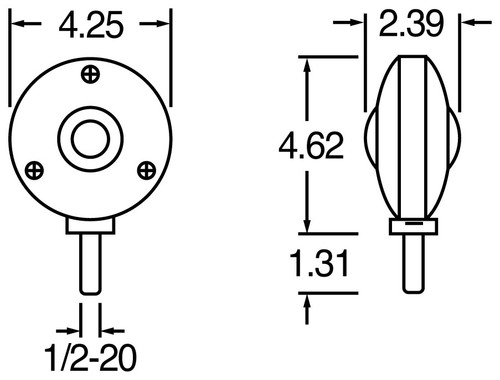 Incandescent 4 in Round Red Round Light 3810 - front view