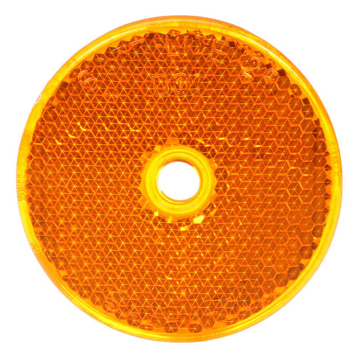 2Round in Yellow Truck-Lite Reflector 52A - front view