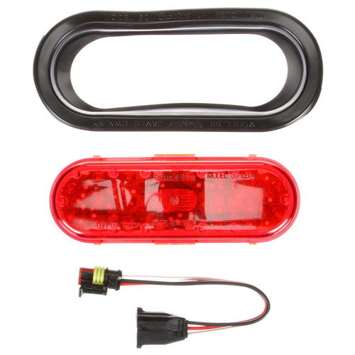 60 Series LED 2x6 in Oval Red Stop/Turn/Tail Light 60050R - kit contents