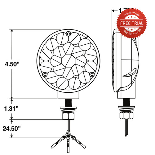 LED 4 in Round Yellow Pedestal Light 80867 - front view