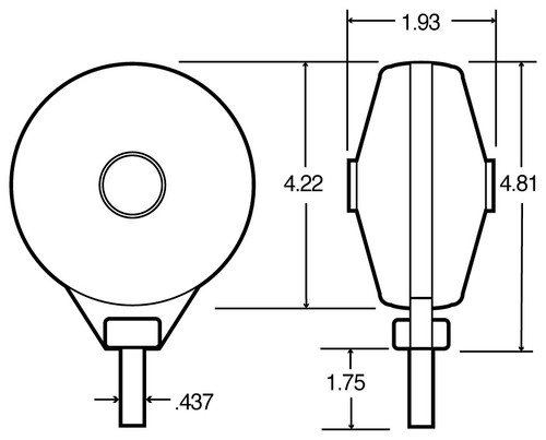 Incandescent 4 in Round Red Round Light 70310R - front view