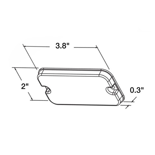 LED 4x2 in Rectangular Clear Strobe Light 92871Y - diagram