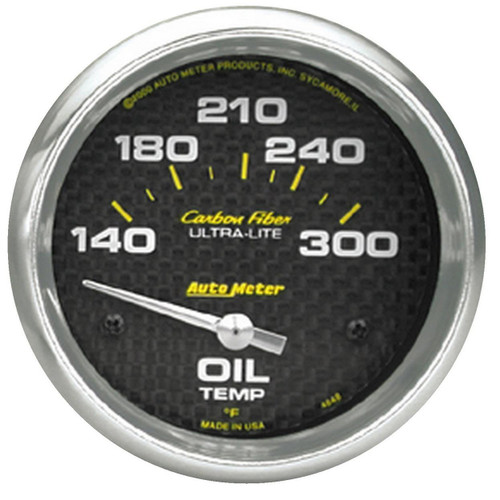 Autometer 66.7mm 300F Oil Temp Gauge Carbon Fiber