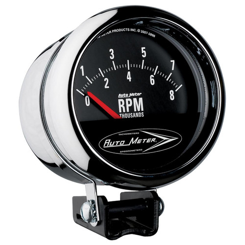 Autometer 3-3/4in 8K RPM Retro Tachometer Traditional Chrome