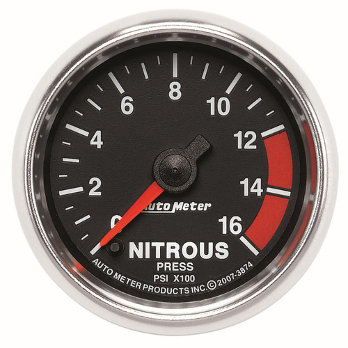 Autometer 2-1/16in 1600PSI Nitrous Fuel Pressure Gauge GS
