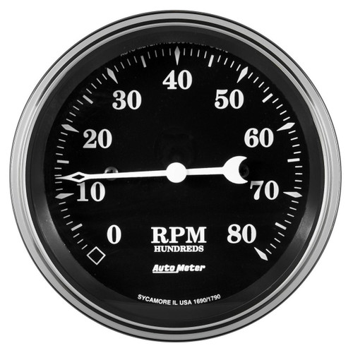 Autometer 3-3/8in 8K RPM In-Dash Tachometer Old Tyme Black