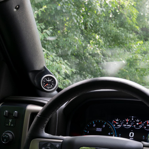 Autometer 2-1/16in Black Single Pillar Pod for Chevy Full Size