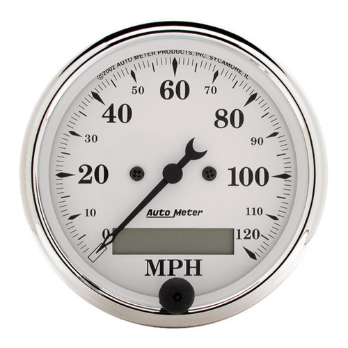 Autometer 3-1/8in 120MPH Programmable Speedometer Old Tyme White