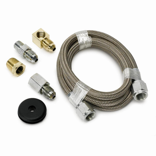 Autometer 3ft -4AN Braided SS Line with 1/8in NPT Fittings