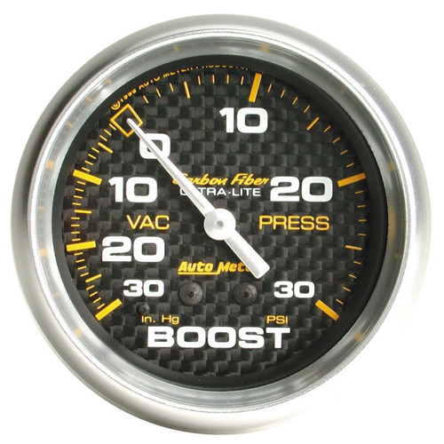 Autometer 52mm 30PSI Mechanical Boost Gauge Carbon Fiber