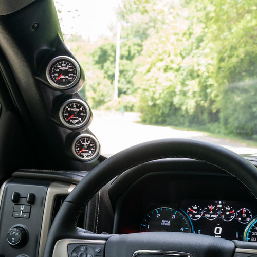 Autometer 2-1/16in Black Triple Pillar Pod for Chevy Full Size