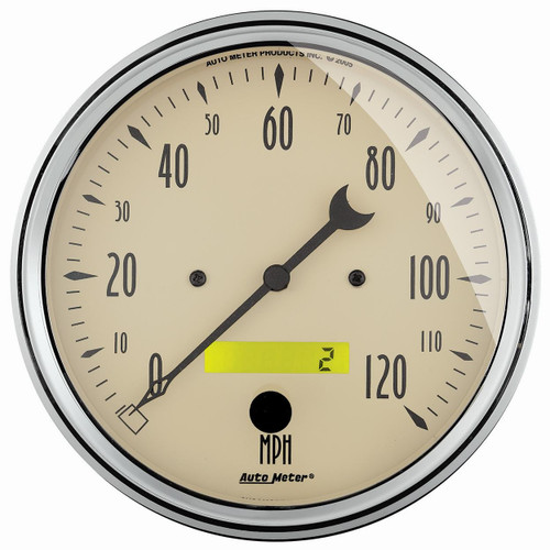 Autometer 5in 120MPH Programmable Speedometer Antique Beige