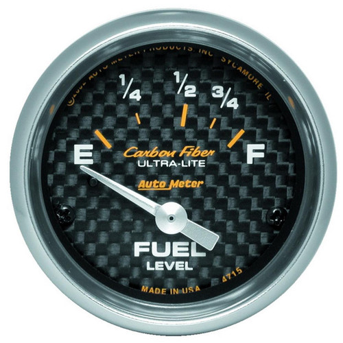 Autometer 52mm 73-10Ohm Fuel Level Gauge Carbon Fiber