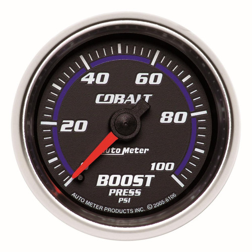 Autometer 52mm 0-100PSI Mechanical Boost Gauge Cobalt