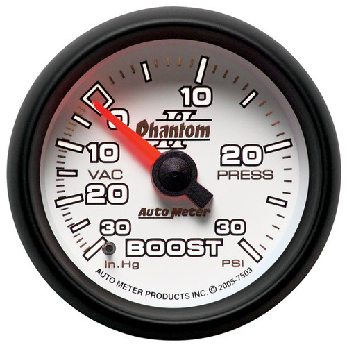 Autometer 52mm 30in Hg/30PSI Mechanical Vacuum/Boost Gauge Phantom II