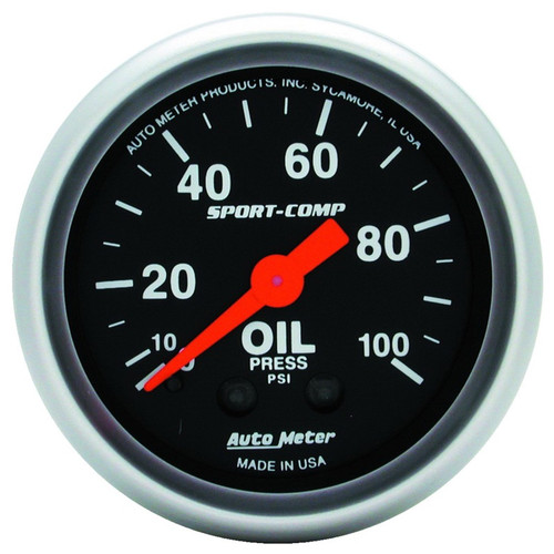 Autometer 52mm 0-100PSI Mechanical Oil Pressure Gauge Sport-Comp