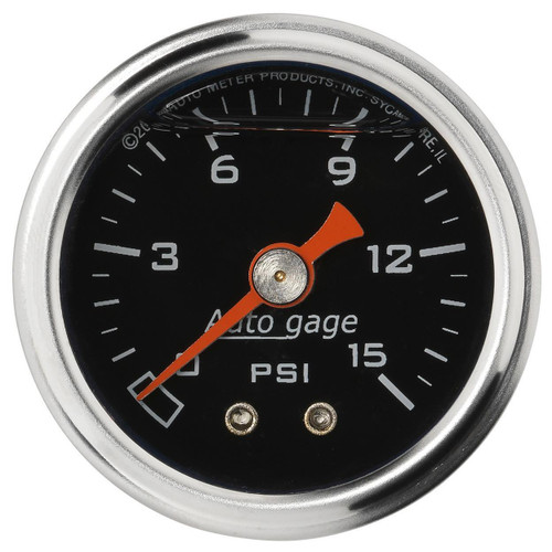 Autometer 1-1/2in 0-15PSI Mechanical Fuel Pressure Gauge AutoGage