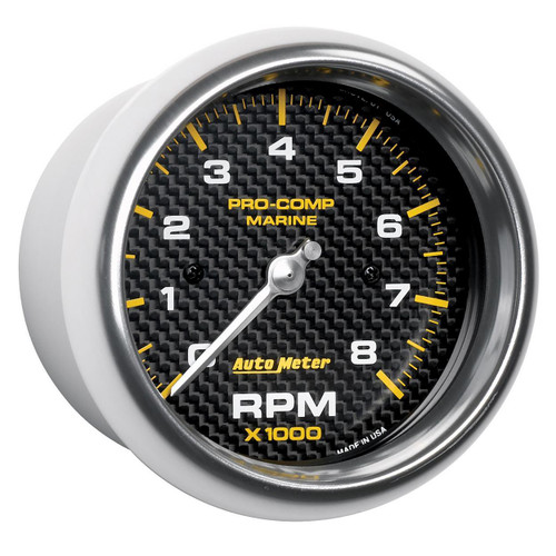 Autometer 3-3/8in 8K RPM Tachometer Marine Carbon Fiber