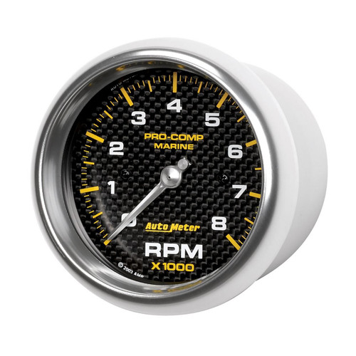 Autometer 3-3/8in 8K RPM Tachometer Marine Carbon Fiber