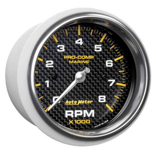 Autometer 3-3/8in 8K RPM Tachometer Marine Carbon Fiber