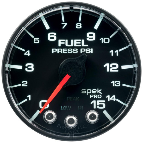 Autometer 2-1/16in 15PSI Fuel Pressure Gauge Spek-Pro