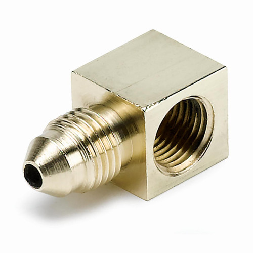 Autometer 90-Deg 1/8in NPTF to -3AN Brass Adapter