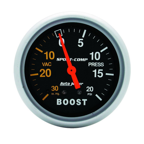 Autometer 2-5/8in 30in Hg/20PSI Mechanical Boost/Vacuum Gauge Sport-Comp
