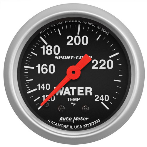 Autometer 2-1/16in 120-240F Mechanical Water Temp Gauge Sport-Comp