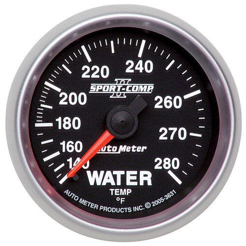 Autometer 2-1/16in 140-280F Mechanical Water Temp Gauge Sport-Comp II