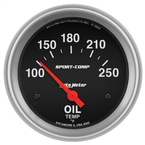 Autometer 2-5/8in 100-250F Electric Oil Temp Gauge Sport-Comp