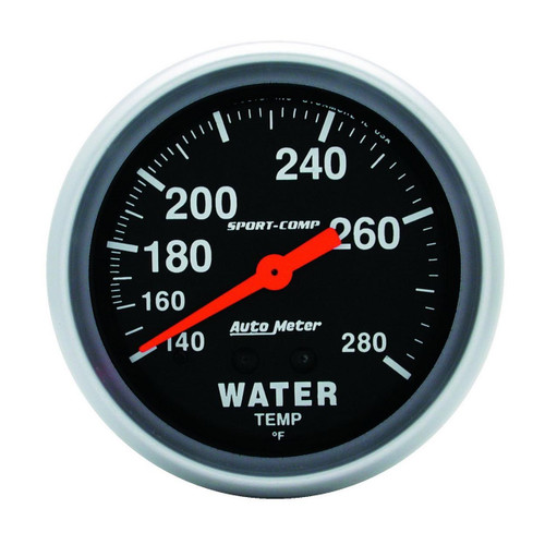 Autometer 66.7mm 140-280F Mechanical Water Temp Gauge Sport-Comp