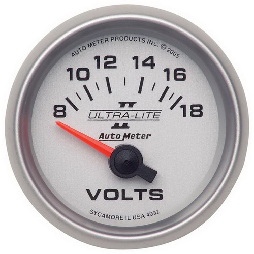 Autometer 52mm 8-18V Voltmeter Gauge Ultra-Lite II