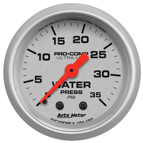 Autometer 52mm 35PSI Mechanical Water Pressure Gauge Ultra-Lite