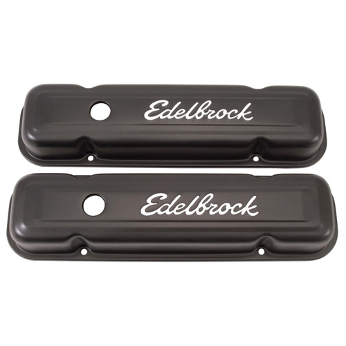 Edelbrock Signature Valve Cover for Pontiac 1962-1979 301-455 V8 Low Black
