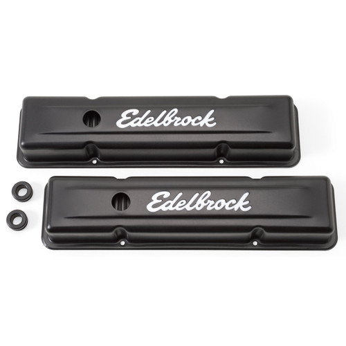 Edelbrock Signature Valve Cover for Chevy 1959-1986 262-400 V8 Low Black