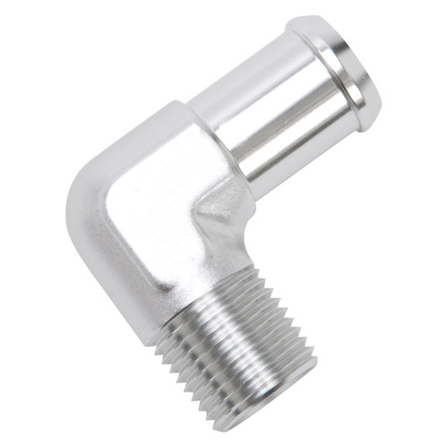 Edelbrock 90-Deg Hose End 1/2in NPT to 3/4in Clear