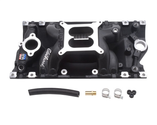 Edelbrock RPM Air-Gap Vortec Manifold for Chevy SBC Black
