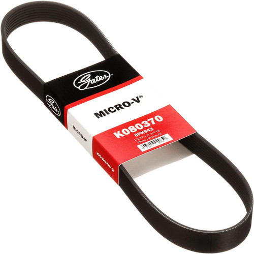 Gates Micro-V Serpentine Drive Belt K080370 - angled view
