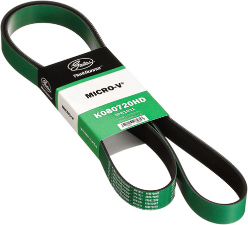 Gates FleetRunner Heavy-Duty Micro-V Serpentine Drive Belt K080720HD - angled view