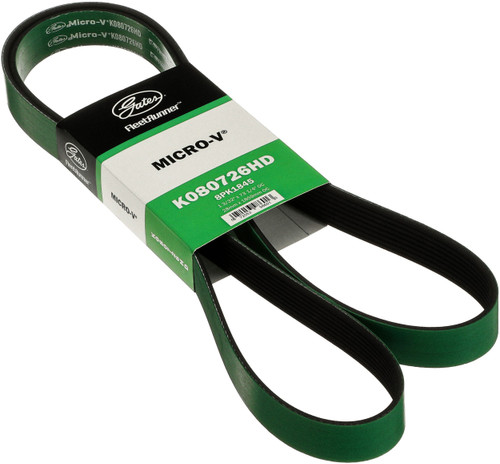 Gates FleetRunner Heavy-Duty Micro-V Serpentine Drive Belt K080726HD - angled view